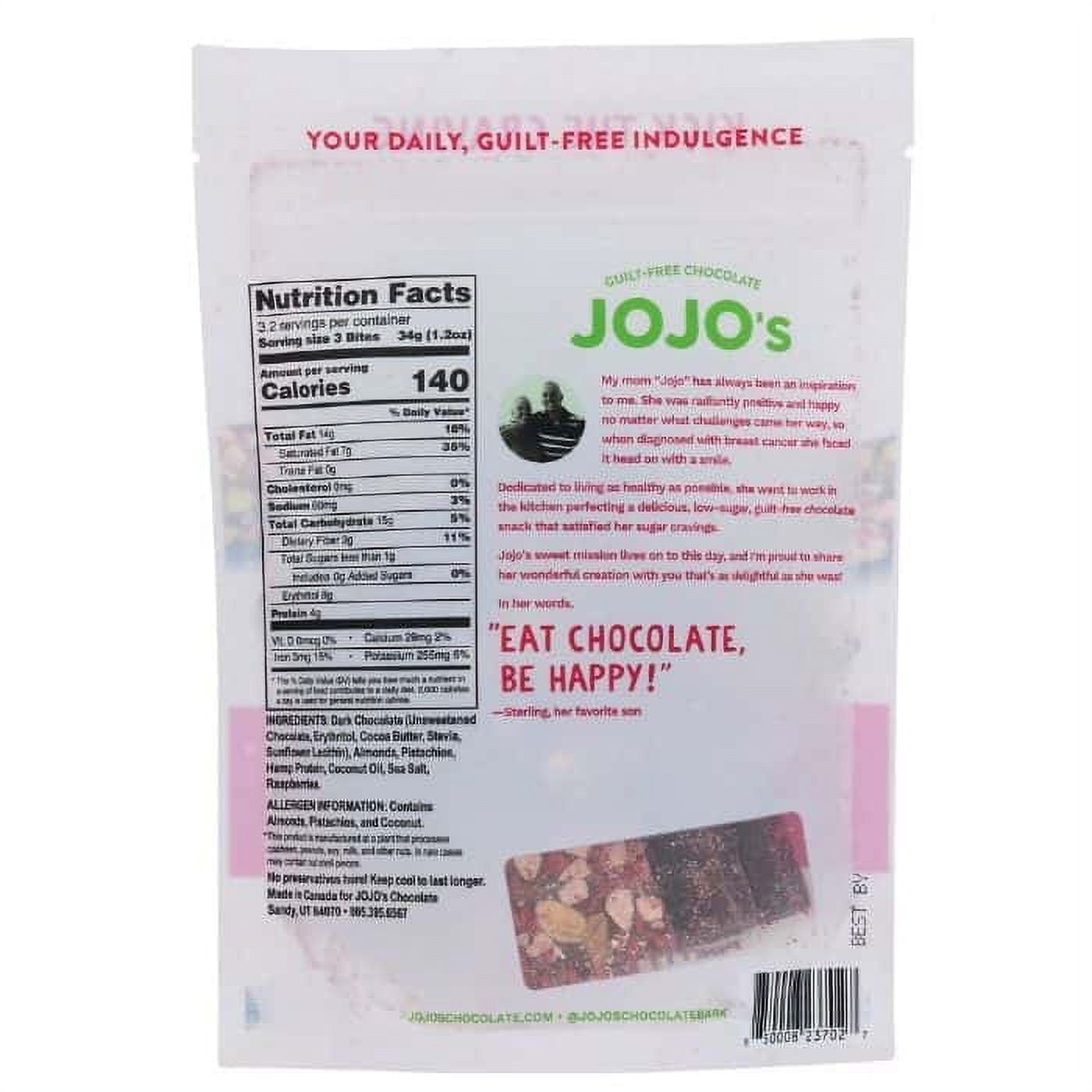 JOJO's Chocolate Vegan Peanut Butter Dark Chocolate Candy Bars, 3.9 oz Pack Of 6