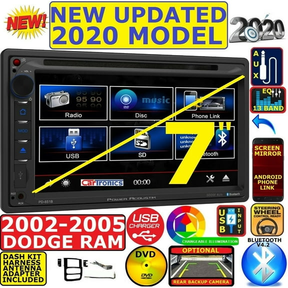 2002 2003 2004 2005 DODGE RAM TOUCHSCREEN BLUETOOTH DVD CD USB CAR STEREO RADIO
