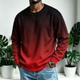thumbnail image 2 of TKKCS Mens Gradient Crew Neck Sweatshirt Fashion Casual Pullover Loose Fit Long Sleeve Hoodless Sweatshirts Red 4XL, 2 of 6