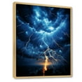 thumbnail image 2 of Designart "Dancing with Electric Lightning I" Landscape & Nature Floater Framed Wall Art Living Room, 2 of 7