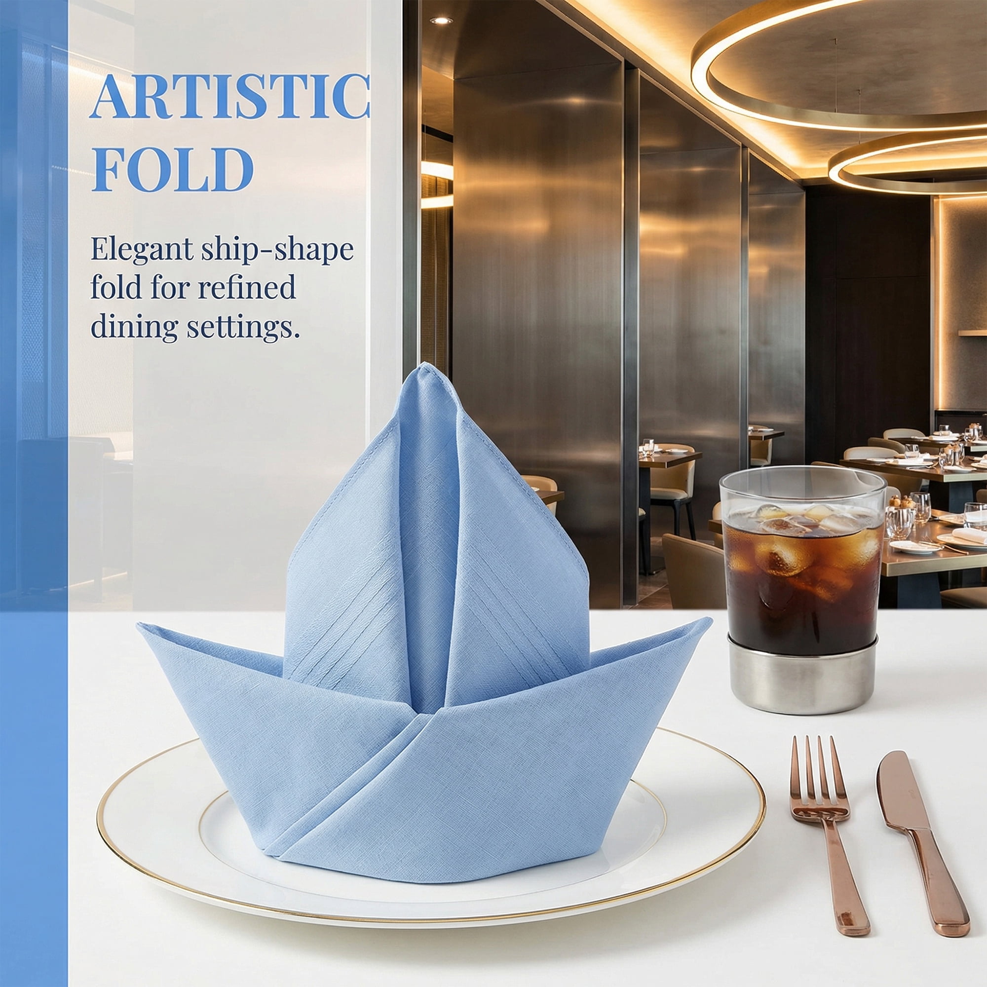 Unique Bargains 12Pcs Washable Reusable Cloth Napkins Blue 16x16inch