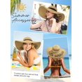 thumbnail image 5 of Floppy Beach Hats for Women Straw Sun Hat Foldable Wide Brim Embroidered Roll up for Summer Honeymoon Vacation Travel UPF 50+, 5 of 5
