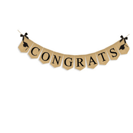 Class Congrats Linen Garland Bunting Graduation Party Decor Prom