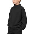 thumbnail image 4 of Jalioing Mock Neck Sweatshirt for Kids Casual Fashion Solid Color Long Sleeve Pullover Fall Winter Tops for Boys Girls, 4 of 9