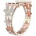 thumbnail image 2 of Diamond Band Compatible with Apple Watch Bands for Women 42mm 44mm 45mm 49mm Series 9 Ultra SE 8 7 6 5 4 3 2 1, Sparkle Diamond Replacement Bracelet Wristband with Link Removal Tool, Rosegold, 2 of 5
