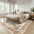 thumbnail image 3 of Nefoso 5ft x 8ft Vintage Area Rugs, Washable Area Rugs for Living Room Bedroom Kitchen Home Decor, Non-Slip Carpet, Brown & Beige, 3 of 5