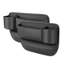 PATLOLLAV Car Seat Gap Filler Organizer, Car Seat Organizer, Seat Gap Storage Box with Cup Holders for Drink, Car Leather Cup Holder Gap Bag Front Seat for Phone, Sunglasses, Keys