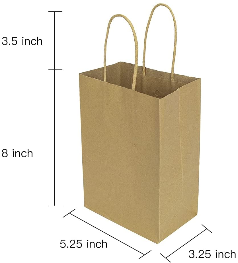 10x Small Paper Party Bags Luxury Bags Kraft Paper Gift Bag Twisted Handles Loot 