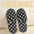 thumbnail image 2 of House Slippers for Women Men - vintage white polka dot black Lightweight House Shoes Fuzzy Slippers, Soft Slip-On Cozy House Slippers for Woman Indoor Outdoor, 2 of 7