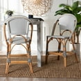 thumbnail image 5 of bali & pari Genica Black and White Weaving and Rattan 2-Piece Counter Stool Set, 5 of 10