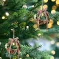 thumbnail image 4 of chaungfeng 4 Inch Mini Christmas Wreath Bell Bow Decorations, Christmas Tree Hanging Pendants, Window Porch Home Decor, for Car Decor, Christmas Decorations, Gifts, 4 of 6
