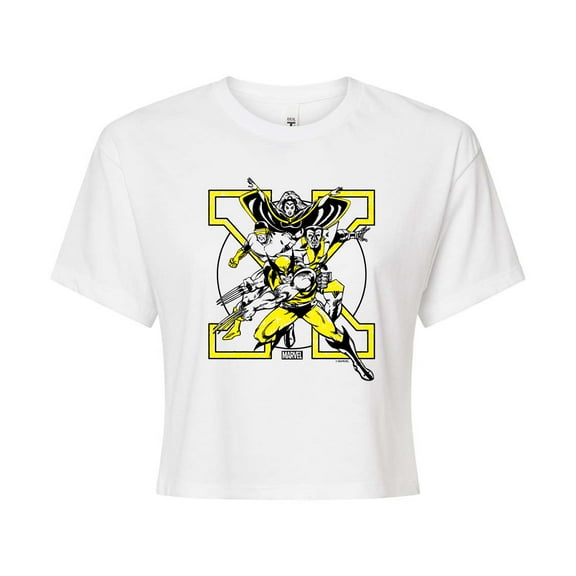 Marvel X-Men - Team Sketch - Juniors Cropped Graphic T-Shirt