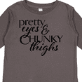 thumbnail image 4 of Inktastic Pretty Eyes and Chunky Thighs Boys or Girls Long Sleeve Toddler T-Shirt, 4 of 5