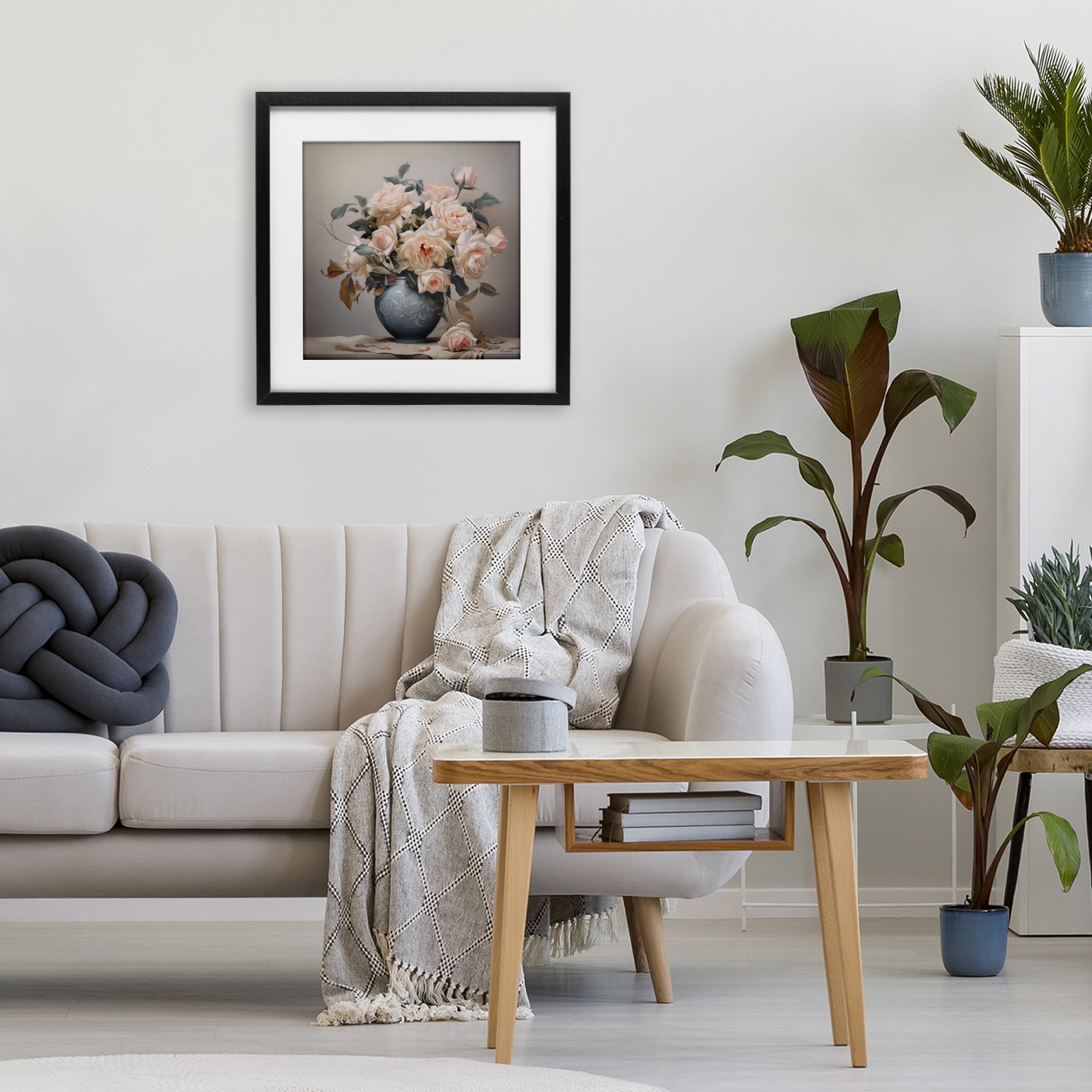 Stupell Industries Rose Paragon Vase Black Framed Print Under Glass, design by Steve Hunziker