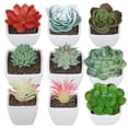 thumbnail image 3 of Mini planta artificial de plástico en maceta, combinación de decoración de escritorio, planta de simulación, flor falsa de plástico carnosa, planta verde bonsái, 3 of 4