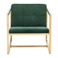 thumbnail image 3 of Modern Alt Arm Chair Green & Gold, 3 of 6
