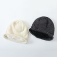 thumbnail image 4 of enjoywould 2 Pcs/Set Chapeau Adulte Chauffe-Nuque Épais Extensible Thermique Coupe-Vent Doux Résistant au Froid Automne Hiver Hommes Femmes Kit de Bonnet Tricoté pour Extérieur, 4 of 6