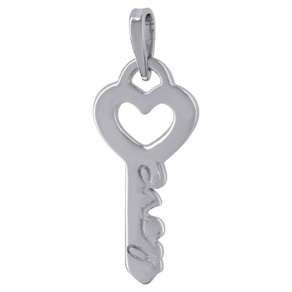 925 Sterling Silver Mens Love Key Charm Pendant for Men