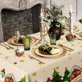 thumbnail image 2 of Christmas Tablecloth 60×84 Inch, Santa Claus Snowman Christmas Tree Champagne Tablecloth, Oil Proof Dining Table Cover for Party, 2 of 5