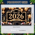thumbnail image 2 of Gold Black Theme Class of 2026 Banner Elegant Design Graduation Display Graduation Cap Diploma Scroll Congratulation Backdrop for Graduation Ceremony Senior Party Grad Photo Shoot, 2 of 8