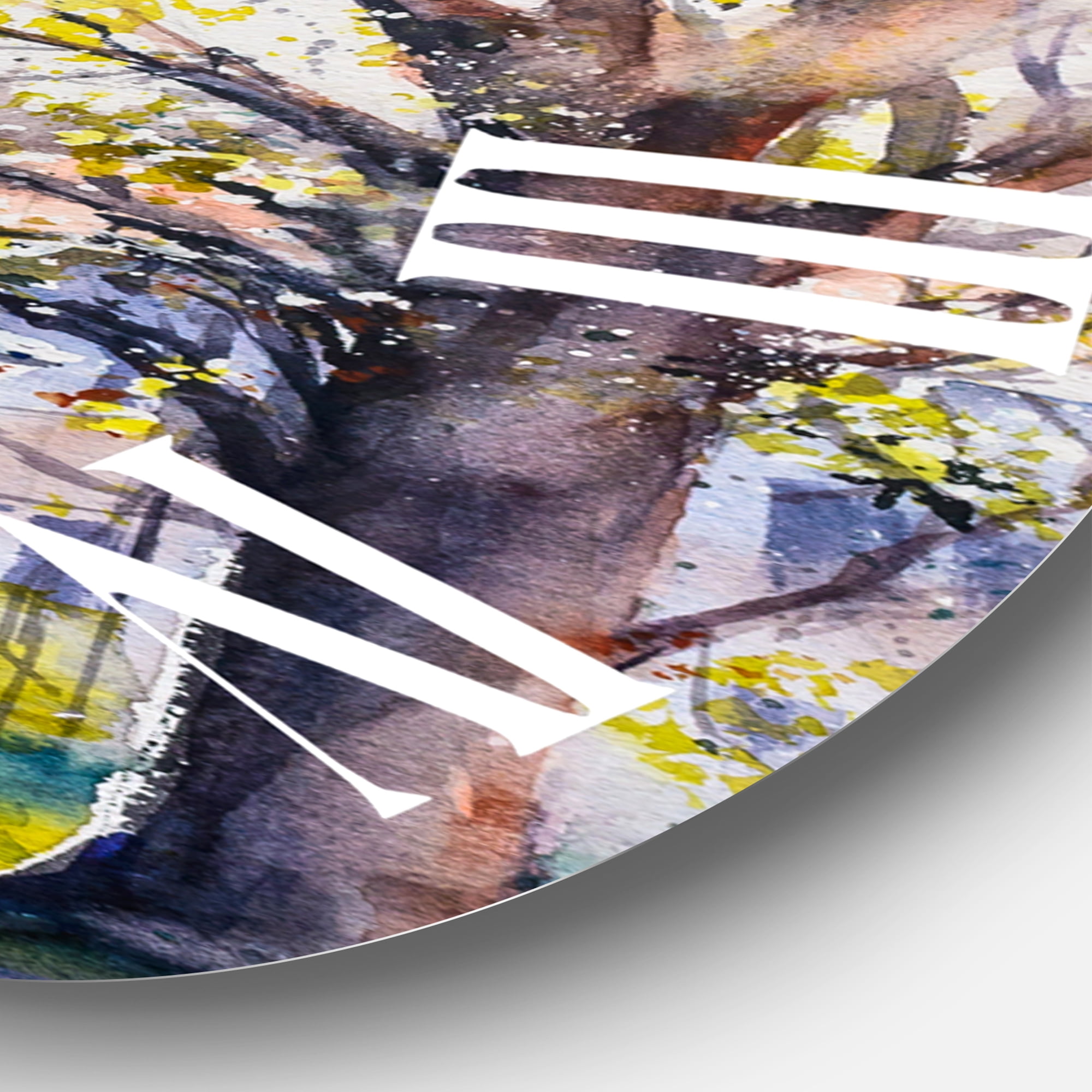 Designart 'Castel Through The Trees Of The Park' Country Wall Clock