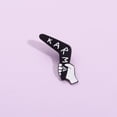 thumbnail image 2 of Insignia Brooch Karma Hand Boomerang de aleación esmaltada negra, 2 of 3