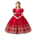thumbnail image 3 of Busydd Girls Princess Dress 3-14 Years Fashion for mal Party Puff Sleeves Gown Dresses 7-8 Years, 3 of 10