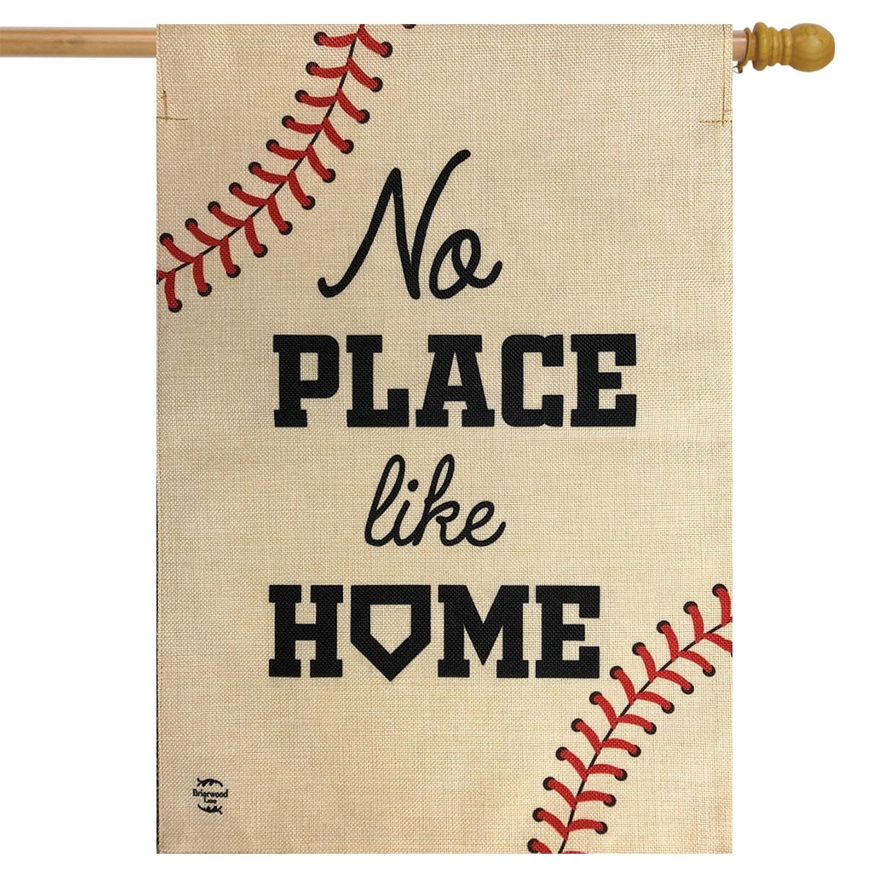 Briarwood Lane Summer House Flag 40x28 For Outdoor No Place Like Home Baseball Burlap For Summer House Flag