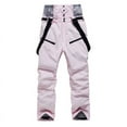thumbnail image 5 of YOIAVIAOY Womens Snow Pants Detachable Windproof Waterproof Bib Insulated Winter Warm Pant Pink M, 5 of 6