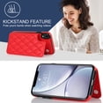 thumbnail image 4 of for iPhone XR Wallet Case with Card Holder RFID Blocking, Kickstand Card Slots Case, Dimaond Patterned Elegent PU Leather,Double Back Flip Magnetic Clasp and Durable Shockproof Cover,Red, 4 of 8