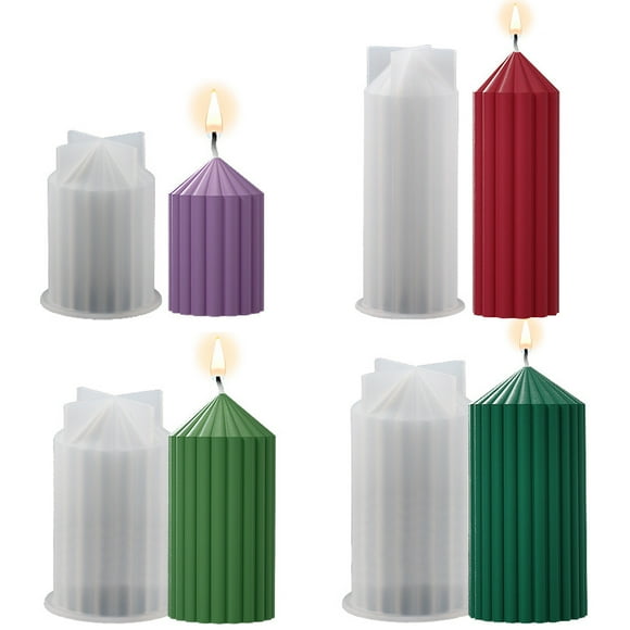 MELARQT 4Pcs Silicone Candle Molds Set for Candle Making, Soap, 4 Sizes DIY Scented Candle