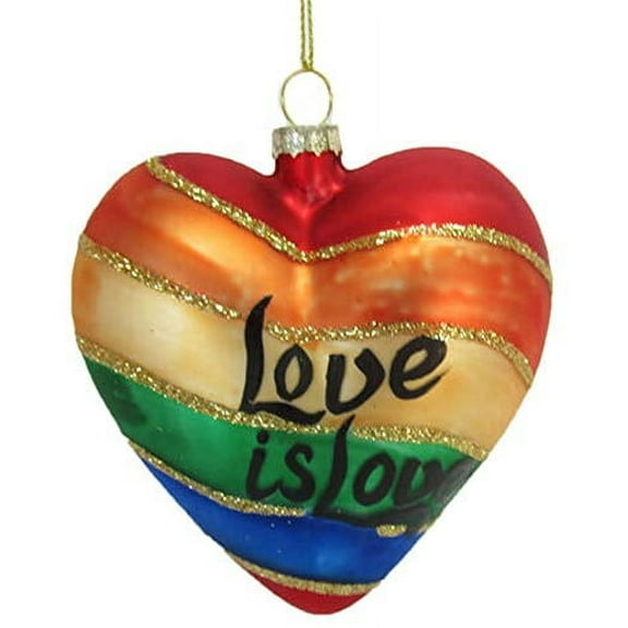 December Diamonds 3.75In Love Is Love Rainbow Ornament, Glass, Heart 79817481