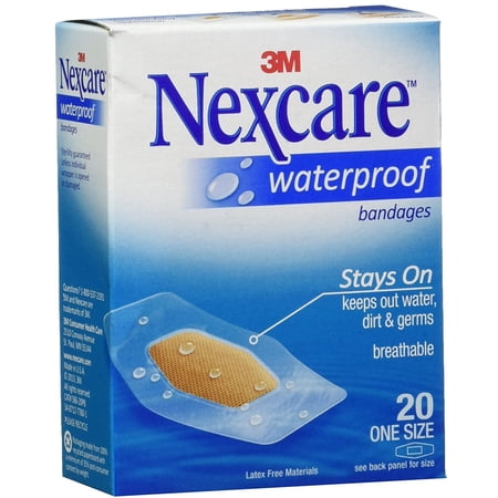 Nexcare Waterproof Stays On Bandages One Size 20 Each (Pack of 4)