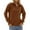 Brown, variant on Women's Fashion Casual Loose Lazy Versatile Short Retro Cable Half Zip Long Sleeve Knit Sweater Pullover Sweater for Fall Winter Layering Pieces,Brown,One Size