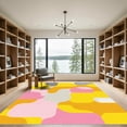 thumbnail image 2 of ODIKA 4'x6' Machine Washable Non-Slip Area Rug, Abstract Yellow High Traffic Rug, Yellow, 1058190, 2 of 7