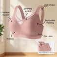 thumbnail image 6 of MOJOGO Women's Jelly Bra Soild Color Wireless Mesh Bra with Wide Adjustable Strap Comfortable Seamless Bralettes L, 6 of 8
