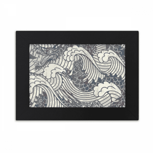 China Blue Dragon Wave Line Painting Repeat Desktop Photo Frame Ornaments Picture Art Painting
