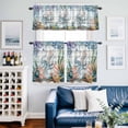 thumbnail image 2 of Summer Ocean Octopus Kitchen Curtains Valances and Tiers Set of 3 Nautical Colorful Sea Fish Coral Starfish Wood Tier Curtains and Valance with Rod Pocket for Small Windows, 27.5"x24", 2 of 9