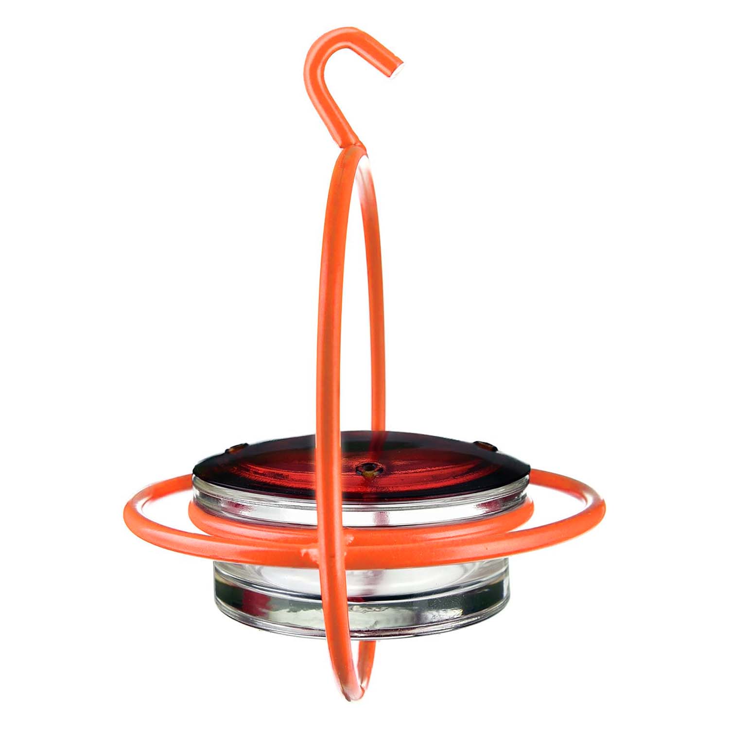 Mosaic Birds Recycled Glass and Metal Hummingbird Feeder for Outdoors - Hanging Bird Decor for Gardens - Orange