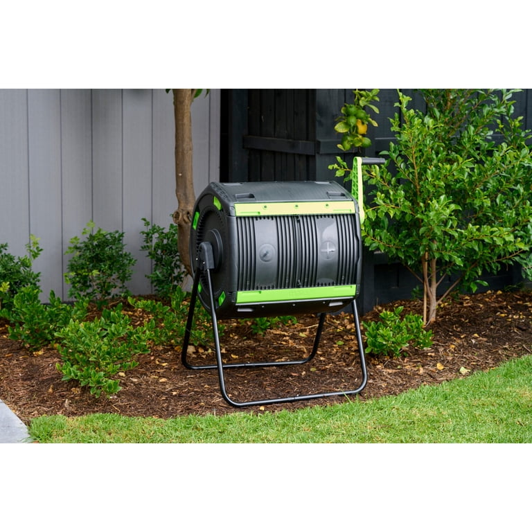 Maze RSI Outdoor Rotating Barrel 48 Gallon Geared Compost Tumbler