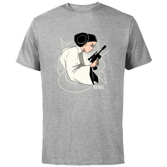 Star Wars Princess Leia Ready to Fight - Short Sleeve Cotton T-Shirt for Adults - Customized-Athletic Heather