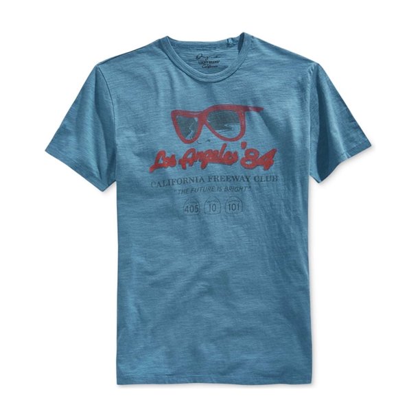 Camiseta gráfica para hombre Lucky Brand LA Gafas de sol Azul Extragrande