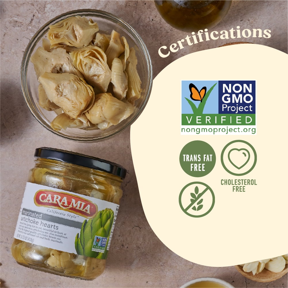 (3 pack) Cara Mia Marinated Artichokes in Oil and Spices, 14.75 oz Glass Jar