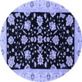 thumbnail image 1 of Ahgly Company Indoor Round Oriental Blue Traditional Area Rugs, 5' Round, 1 of 4