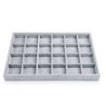 thumbnail image 1 of 24 Grid Ice Velvet Jewelry Drawer Organizer Tray Stackable Jewelry Trays Removable Dividers for Rings Earring Storage Display, 1 of 2