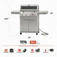 thumbnail image 2 of Monument Grills 4+1 Burner Natural Gas Grill with Natural Gas Hose, 50,000 BTU Stainless Steel Outdoor Patio Barbecue Grill, M415BZNG, 2 of 29