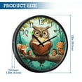 thumbnail image 3 of Voice Activated Clock with Glow Light 12 Inch Large Silent Wall Clock Battery Operated for Home Decor Owl Wearing Glasses, 3 of 8