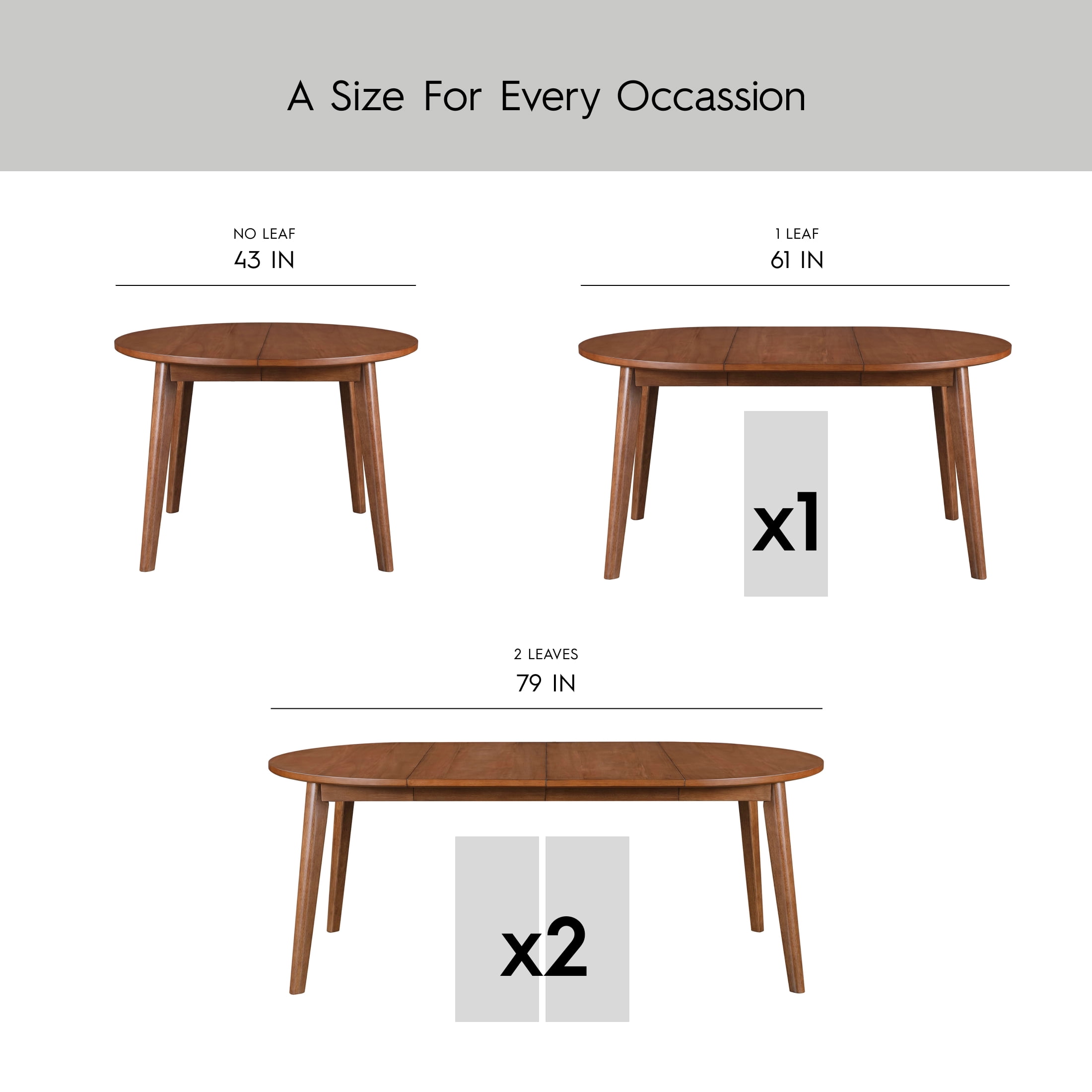 Better Homes & Gardens Greyson Mid-Century Extendable Dining Table, Solid Wood and Veneer, Acorn Finish