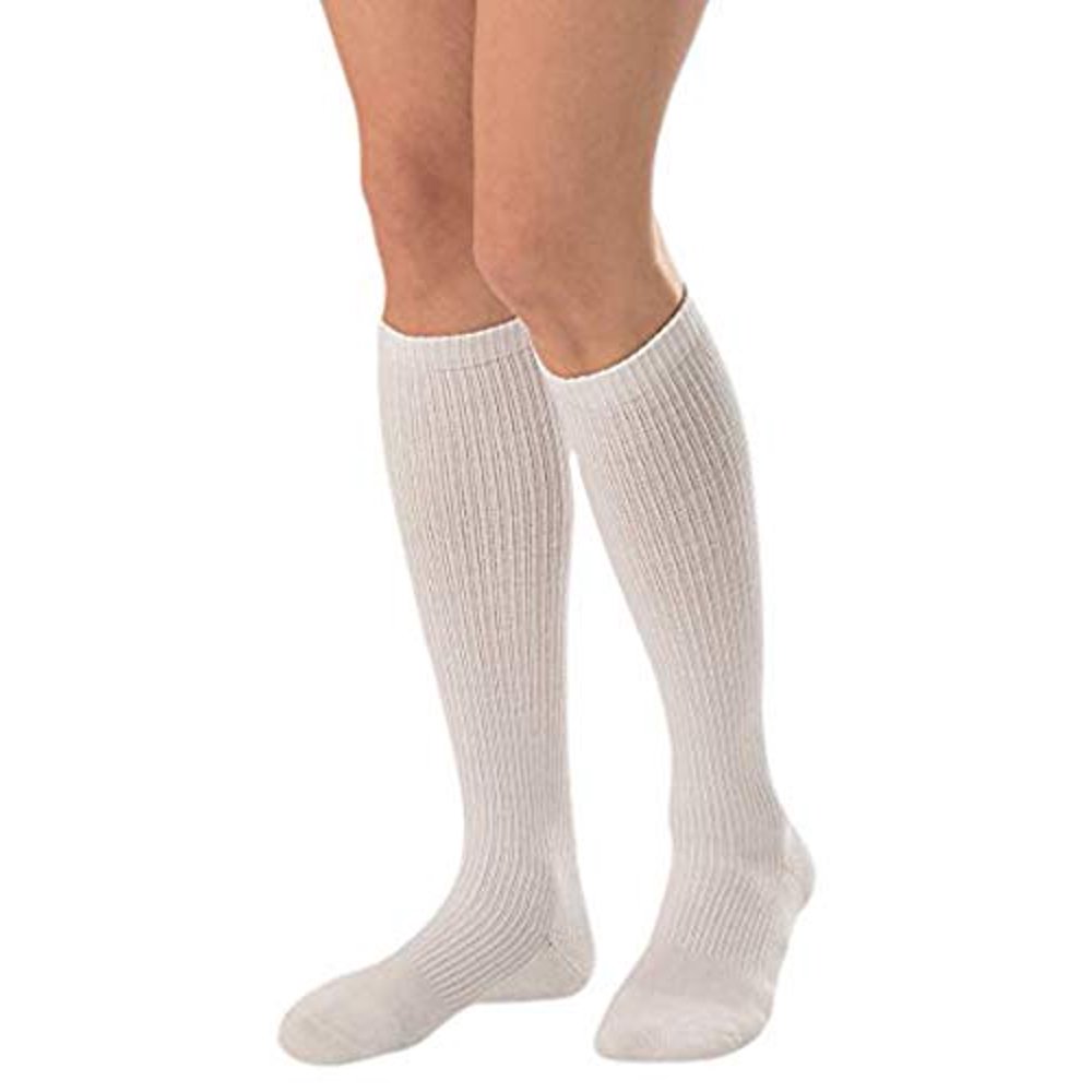 6 pack Jobst ActiveWear White Knee High Compression Support Socks 15