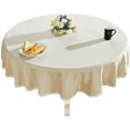 thumbnail image 1 of Heavy Weight Cotton Linen Tablecloth Lace Round Table Cloth for Kitchen Dining Room Tabletop Decoration, 36" - Round, Beige, 1 of 6